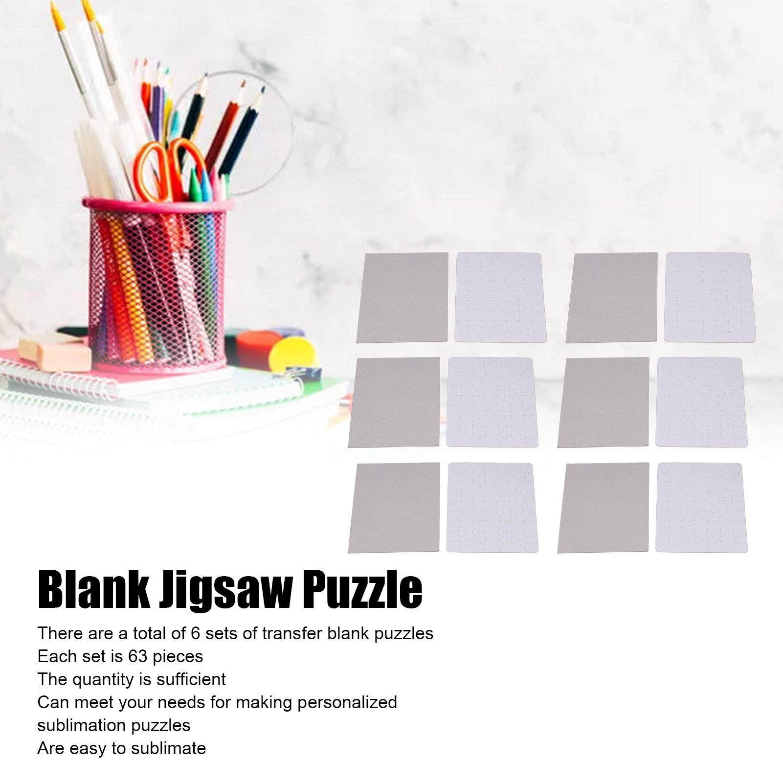 6 компл. пустых пазлов 13x18 с – обзор и цена Puzzle Blank White